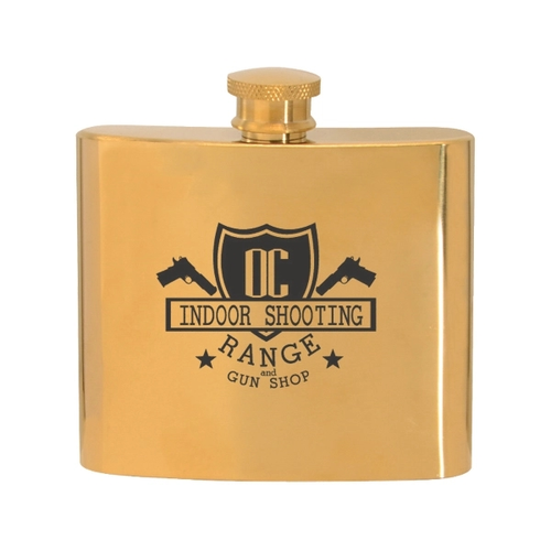 Main photo of 5 Oz. Stainless Steel Gold Plated Hip Flask