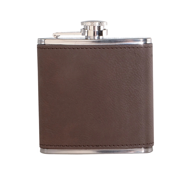 Brown color option for Leatherette Wrapped 6 Oz. Stainless Steel Hip Flask
