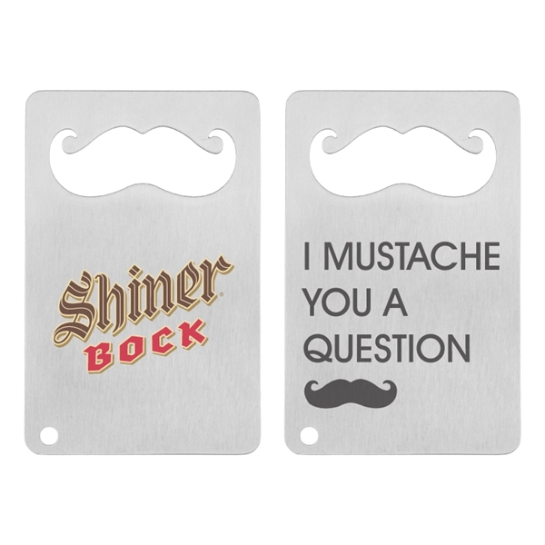 Silver color option for Mustache Credit Card Bottle Opener