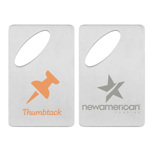 Photo of Oval Credit Card Brushed Finish Bottle Opener