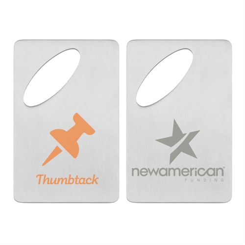 Main photo of Oval Credit Card Brushed Finish Bottle Opener