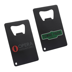 Photo of Matte Black Powder Coated Credit Card Bottle Opener
