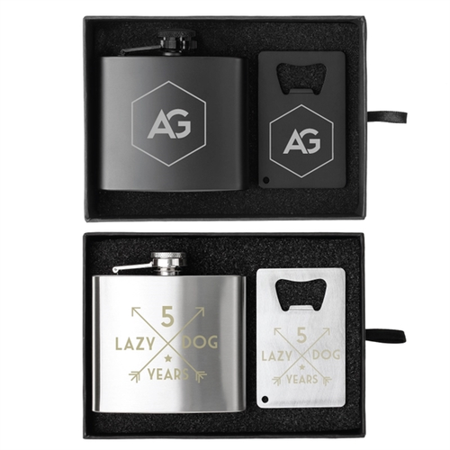 Main photo of Crafter 5 Oz. Flask And Bottle Opener Gift Set