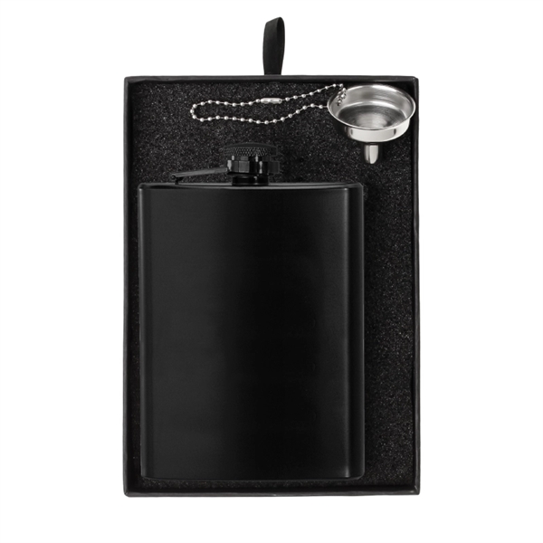 Black color option for Oakhurst 8 Oz. Flask And Funnel Gift Set