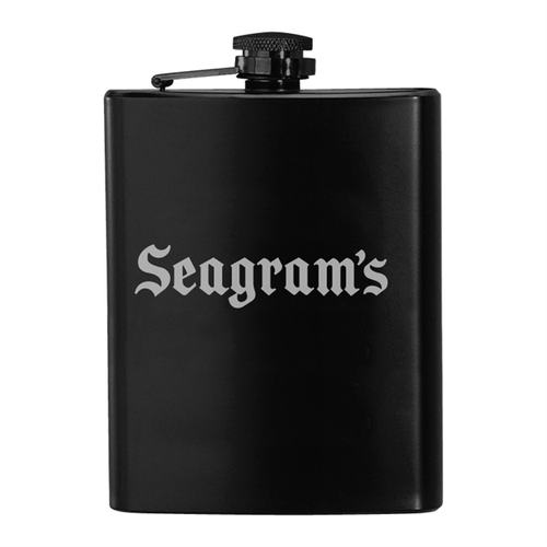 Main photo of 8 Oz. Black Stainless Steel Hip Flask