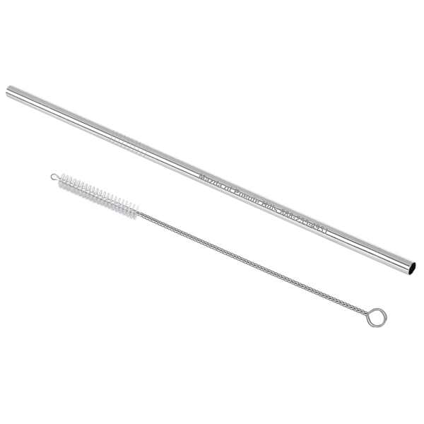 Silver color option for Stainless Steel Straw With Pipe Cleaner Brush