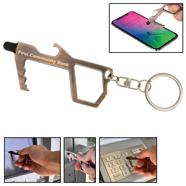 Copper color option for Clearance! Sanitary Door Key W/Stylus Tip & Bottle Opener