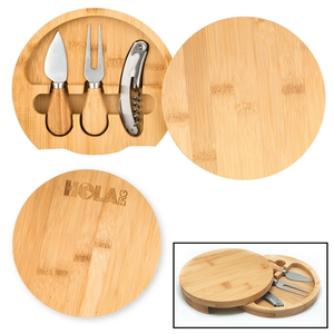 Photo of Gouda Mini Bamboo Cheese Board Knife Set