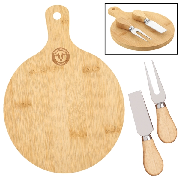 Bamboo color option for Regala Mini Bamboo Cheese Board Knife Set