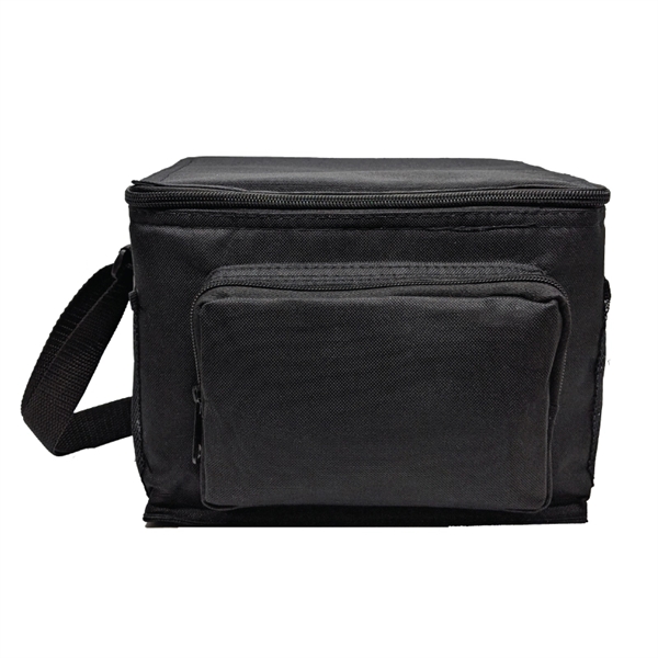 Black color option for 600 D Polyester 6 Pack Cooler W/Side Pockets & Pouch