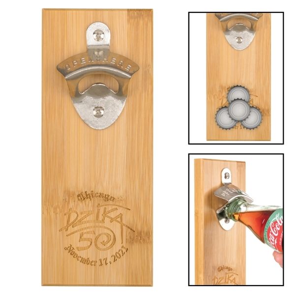 Bamboo color option for Magnetic Bamboo Wall Mounted Bottle Opener