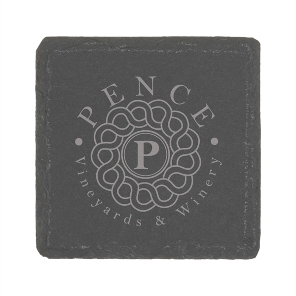 Gray color option for Natural Slate Stone Square Coaster