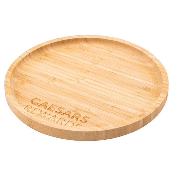 Bamboo color option for Round Bamboo Serving Tray