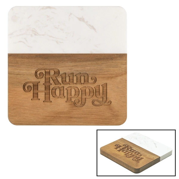 Acacia Brown color option for Acacia & Slate Square Coaster
