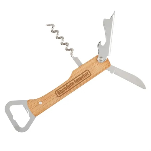 Main photo of Pinot Bamboo Corkscrew Wine Bottle Opener Multi Tool