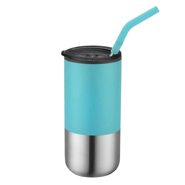 Teal color option for Emery 18 Oz. Double Walled Stainless Steel Tumbler W/Straw