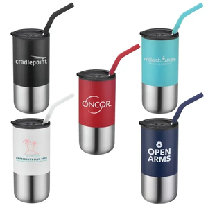 Photo of Emery 18 Oz. Double Walled Stainless Steel Tumbler W/Straw
