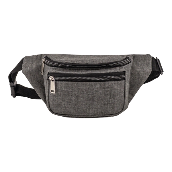 Gray color option for Heather Triple Zipper Fanny Pack