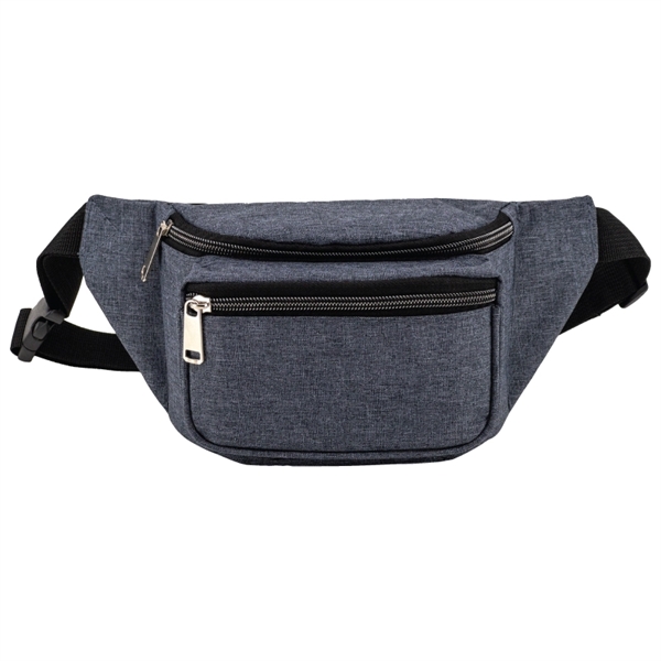 Navy Blue color option for Heather Triple Zipper Fanny Pack