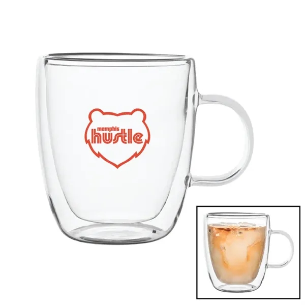 Clear color option for 14 Oz. Double Walled Latte Glass Mug W/ Handle