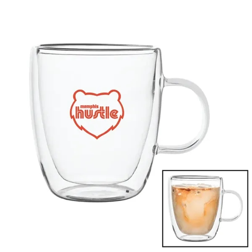 Main photo of 14 Oz. Double Walled Latte Glass Mug W/ Handle