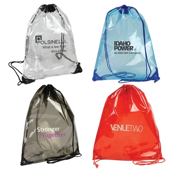 Red color option for Soft Tpu Clear Festival Drawstring Pack