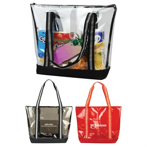 Black color option for Soft Tpu Clear Jumbo Zippered Tote Bag