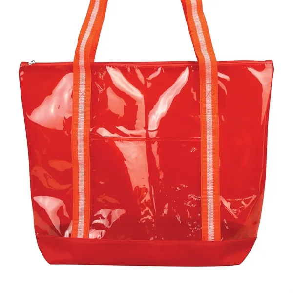 Red color option for Soft Tpu Clear Jumbo Zippered Tote Bag