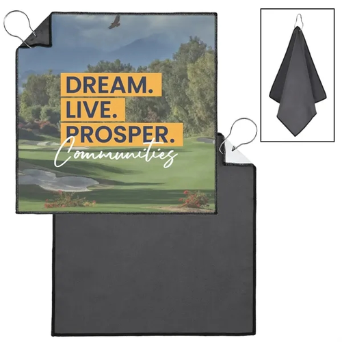 Main photo of Two Sided Microfiber Golf Towel W/ Full Color Sublimation