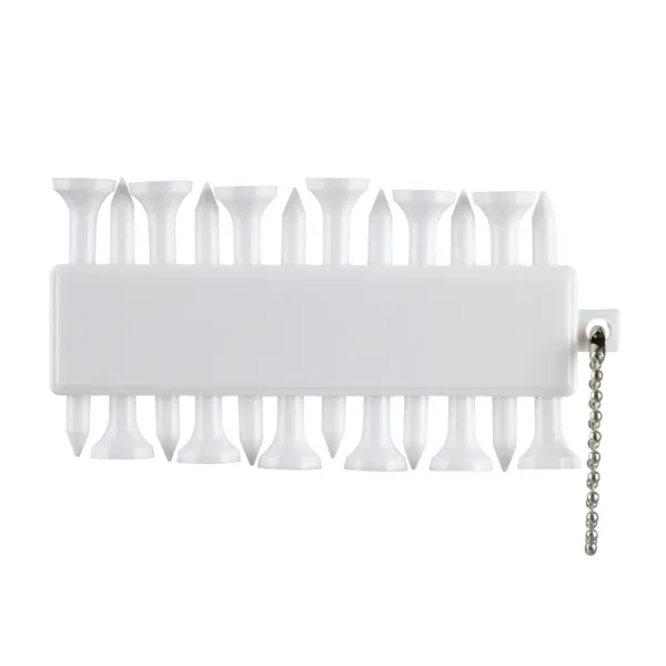 White color option for 12 Plastic Golf Tee And Marker Pack W/Beaded Chain