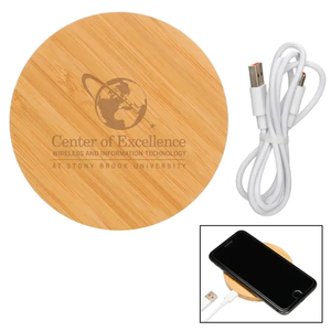 Photo of 15w Round Bamboo Qi Wireless Puck Charging Pad