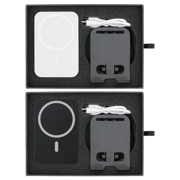 White color option for Mag Safe Power Bank And Phone Holder Gift Set