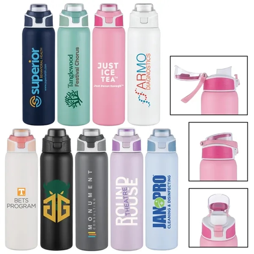 Main photo of 28 Oz. Pop Sip Vacuum Insulated Water Bottle W/Sipper Lid