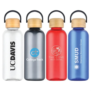 Photo of Traveler 21 Oz. Rpet Plastic Bottle W/ Bamboo Lid