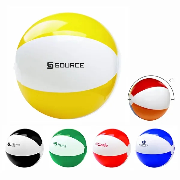 Yellow-White color option for 6" Two Tone Beach Ball