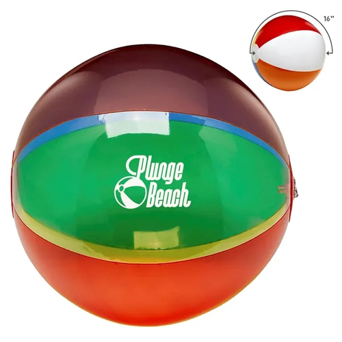 Main photo of Translucent 16" Multi Color Round Beach Ball