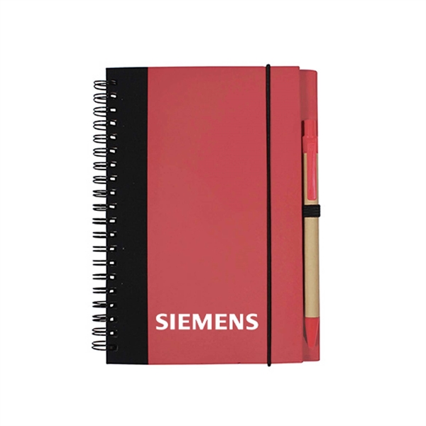 Red color option for Eco Friendly Notebook With Pen