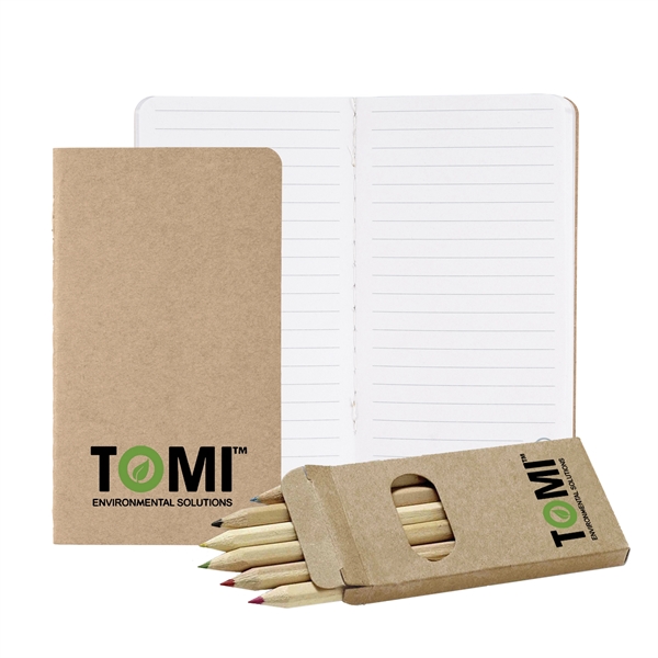 Natural color option for Mini Notebook & 6 Color Pencil Set