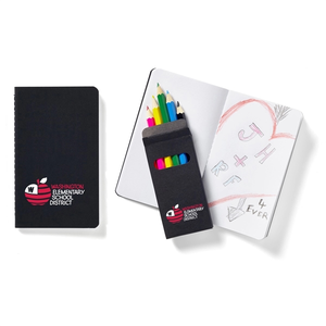 Photo of Black Mini Notebook & 6 Color Pencil Set