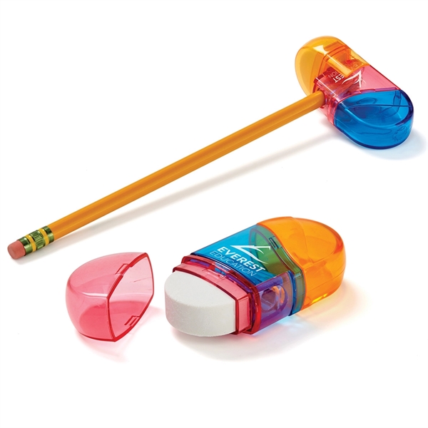 Multi-Color Translucent color option for Twister 2 In 1 Pencil Sharpener And Eraser