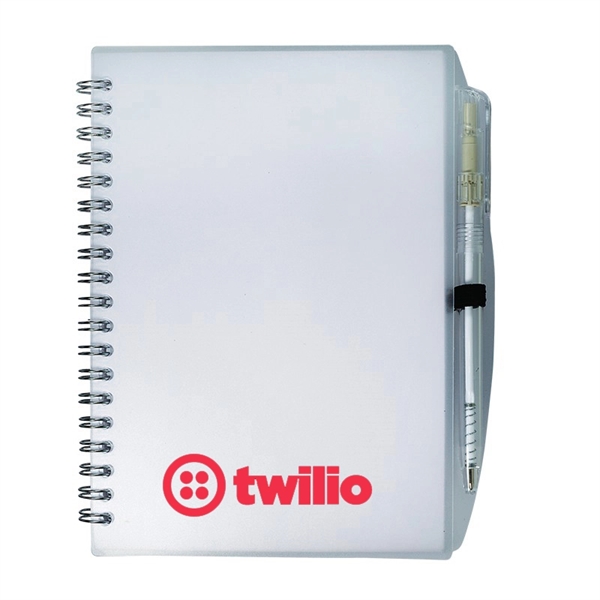 Frost-White color option for Color Pro Spiral Unlined Notebook With Pen