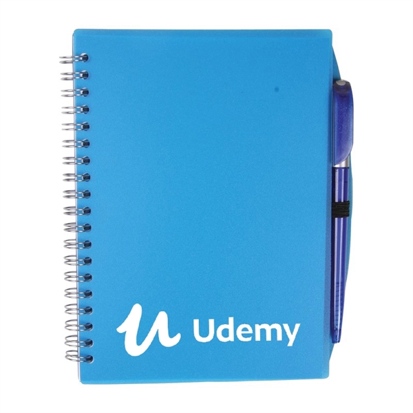 Translucent Blue color option for Color Pro Spiral Unlined Notebook With Pen