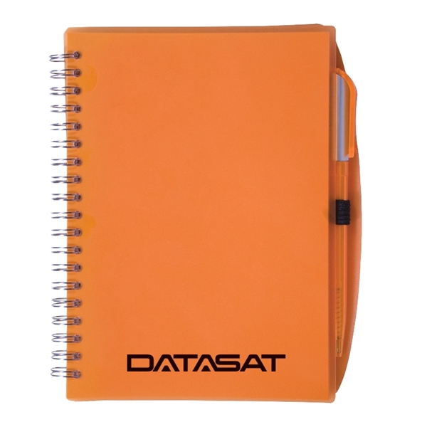 Translucent Orange color option for Color Pro Spiral Unlined Notebook With Pen