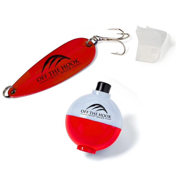 Red-White color option for 2 7/8" Classic Spoon Lure And 1 1/2" Bobber In Tube