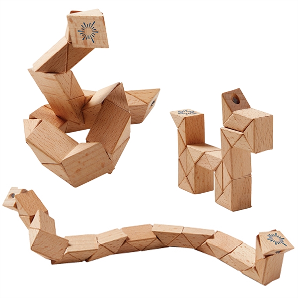 Natural color option for Wooden Snake Puzzle Toy