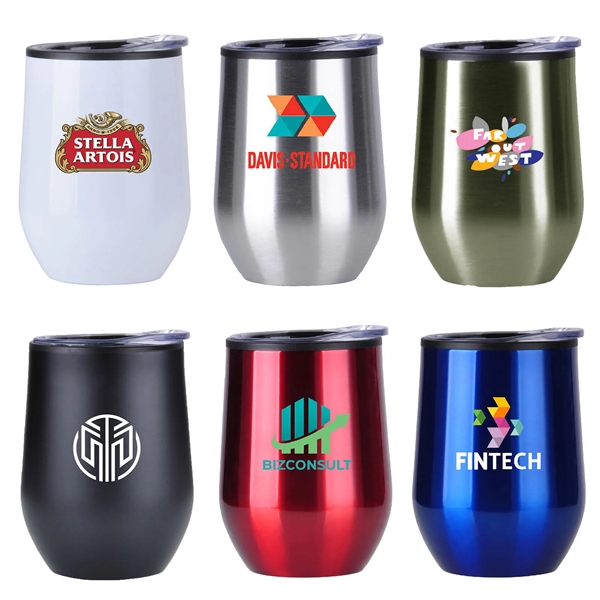 Silver color option for Stainless Steel Wine Tumbler   12 Oz.