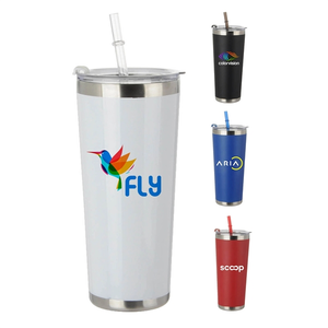 Photo of 20 Oz. Stainless Steel Tumbler With Straw