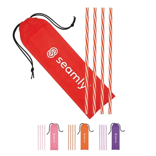 Main photo of Reusable Straws In Drawstring Pouch