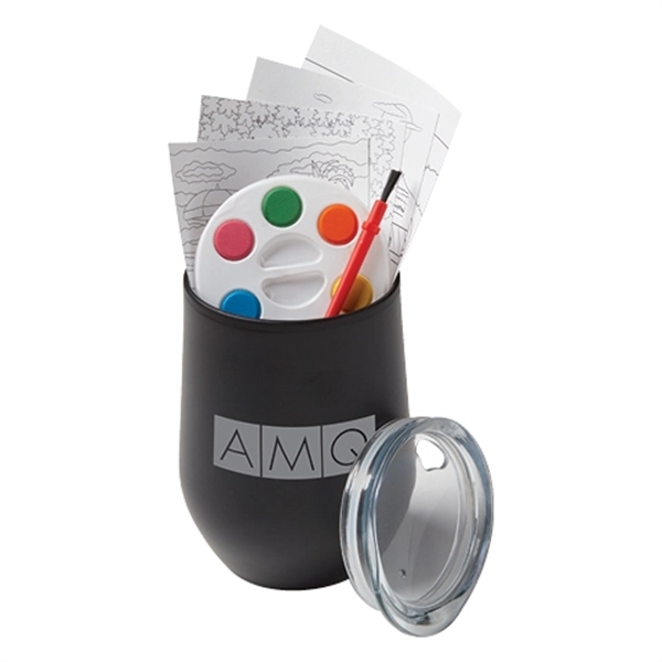 Black color option for Holiday Adult Paint Set And Wine Tumbler