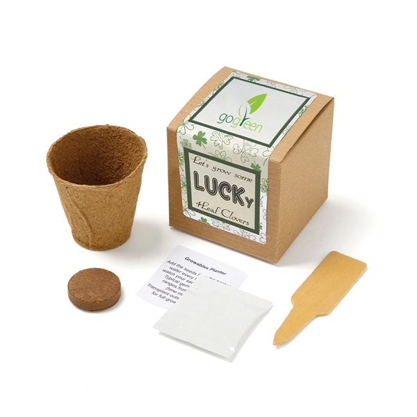 Natural color option for Lucky 4 Leaf Clover Seed Growable Planter Kit